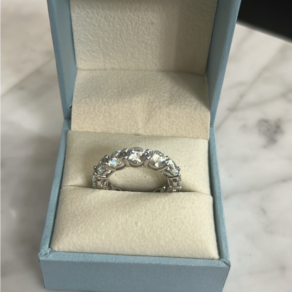 5mm Moissanite Row Rings For Women S925 Sterling Silver